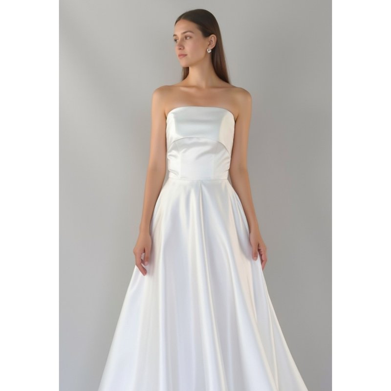 サテン ドーブ ドレス - ドレス - シルク・絹 ホワイト