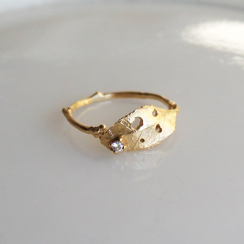 Blossom leaf ring - แหวนทั่วไป - เงินแท้ สีทอง