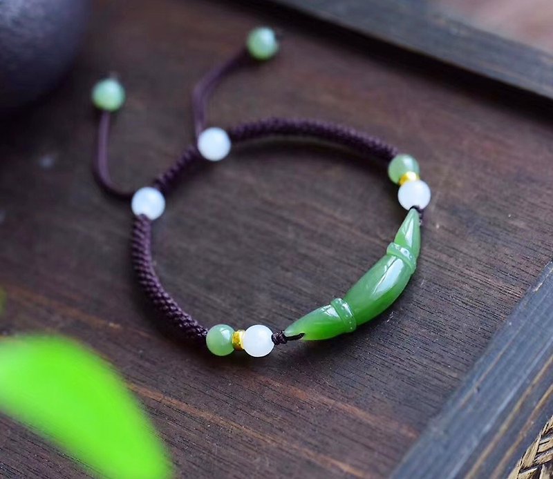 [Welfare price] very good natural Russian material jasper jade festival bracelet bracelet - สร้อยข้อมือ - หยก 