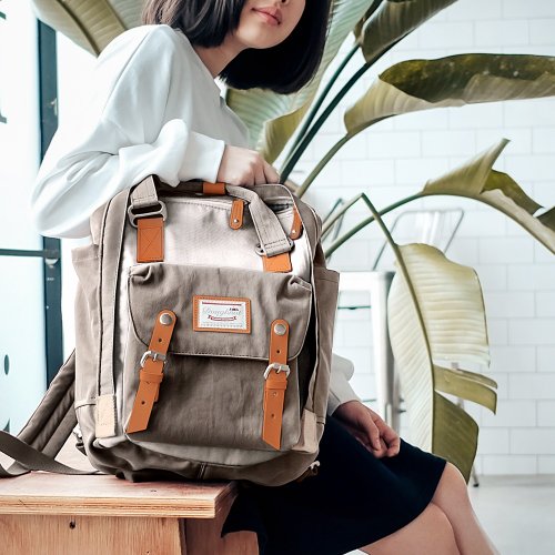 Doughnut macaroon ivory 2025 & light grey backpack