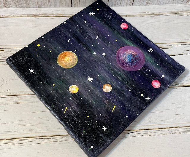 宇宙＃9アクリル画癒しの生活20x20家の装飾アートワーク手描き