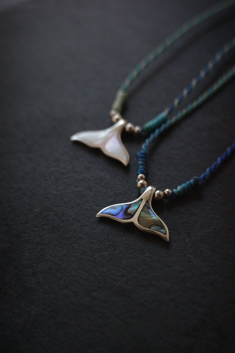 月潮相伴—純銀鑲貝鯨魚尾項鍊-鮑魚貝款 - 項鍊 - 純銀 