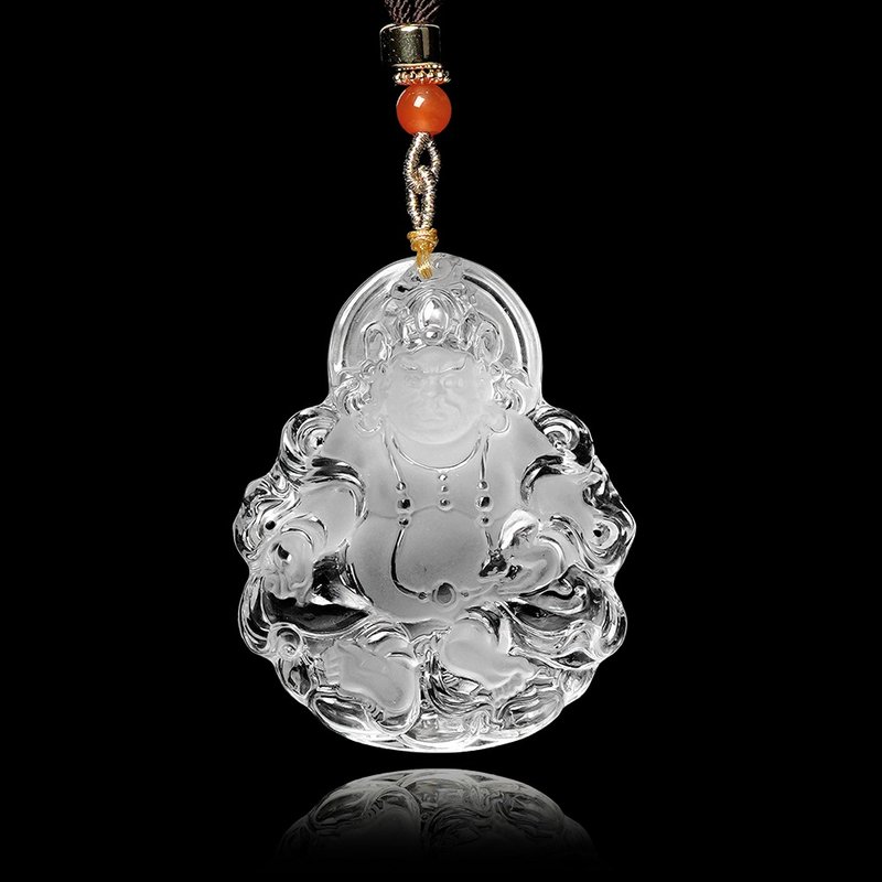 【正佳珠寶】ホワイトクリスタル 最高級クリア 黄財神 36g ホワイトクリスタルペンダント - ネックレス - 半貴石 多色