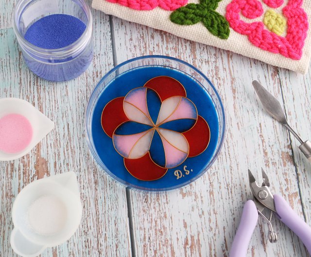 激安！特価品 七宝焼 飾り皿 5枚セット販売！ 花柄ガラスコースター 書