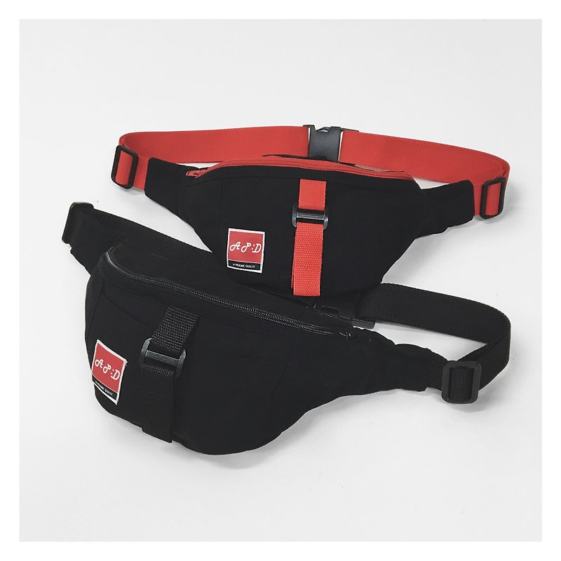 A‧PRANK :DOLLY :: APD fanny pack purse black/red in two stores, spending over 6,000 yuan - Messenger Bags & Sling Bags - Cotton & Hemp Black