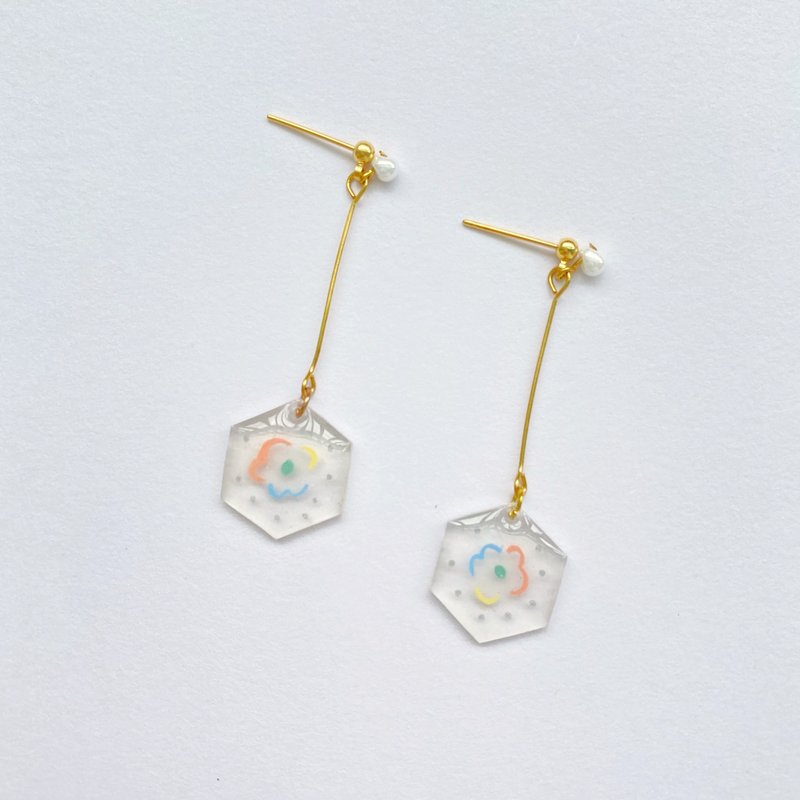 Spring Drawings - Pin/Clip On Earrings - Earrings & Clip-ons - Resin Transparent