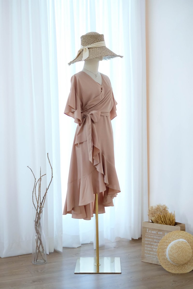 Beige Taupe Bridesmaid dress Bridesmaid Robe Sundress Summer dress - One Piece Dresses - Polyester Khaki