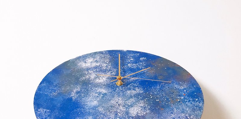 Hand-painted earth clock wall clock diameter 30cm - นาฬิกา - พลาสติก 