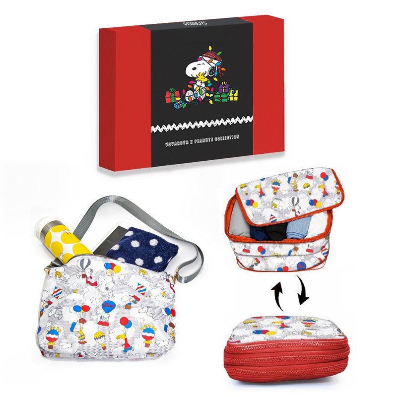 VOVAROVA X SNOOPY 2pc Gift Set  - Cpmpact Packing Cube/ Sling bag - กระเป๋าเป้สะพายหลัง - ไฟเบอร์อื่นๆ สีดำ