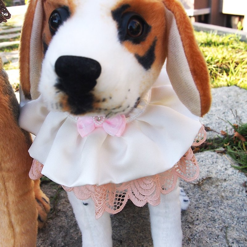 Wedding Pet Dog Lace Collar-White - ปลอกคอ - ไฟเบอร์อื่นๆ ขาว