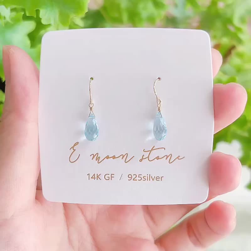 Light jewelry Stone amethyst cordierite versatile small earrings - Earrings & Clip-ons - Crystal Multicolor