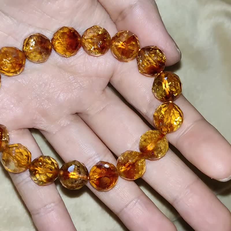 【訂製品】—Starcut 系列—  巴西 8mm 黃塔晶 Citrine 手串 - 手鍊/手環 - 水晶 