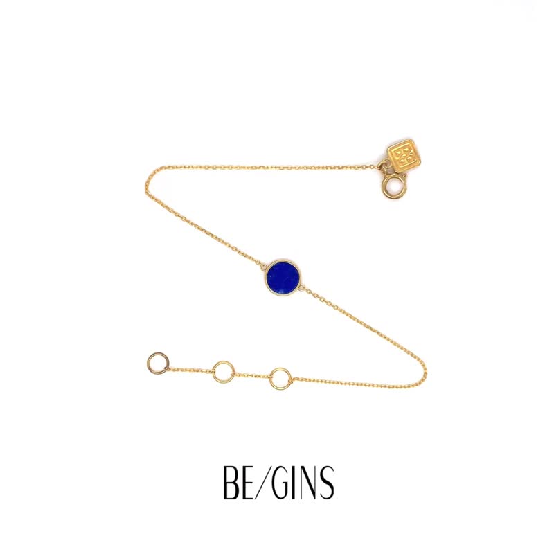 ROCA MINI ROUND LAPIS LAZULI BRACELET_GOLD - ブレスレット - スターリングシルバー ブルー