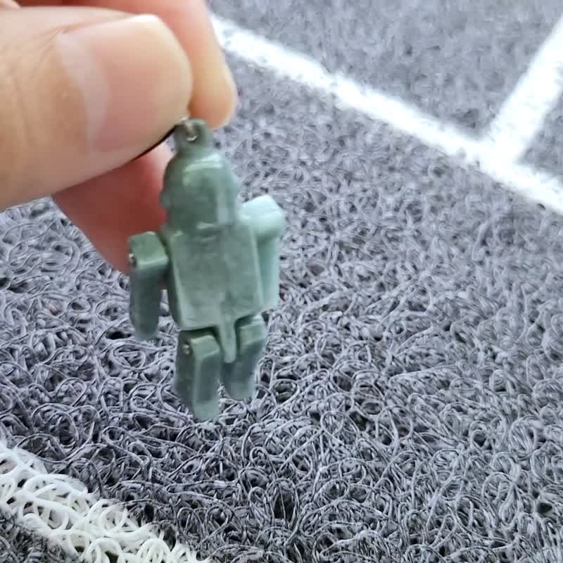 【親翠】天然瓜地馬拉翡翠 冰綠機關術機器人皮繩鎖骨鏈 - 項鍊 - 玉石 多色