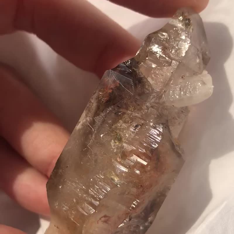 巴西骨幹水晶茶晶原礦 金雲母共生 城堡 天然原石 水晶原礦 - 擺飾/家飾品 - 水晶 多色