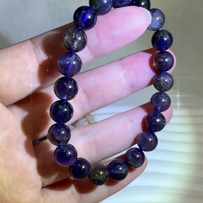心靈/智慧/事業 9mm 高品血滴菫青石 手鍊 - 手鍊/手環 - 水晶 