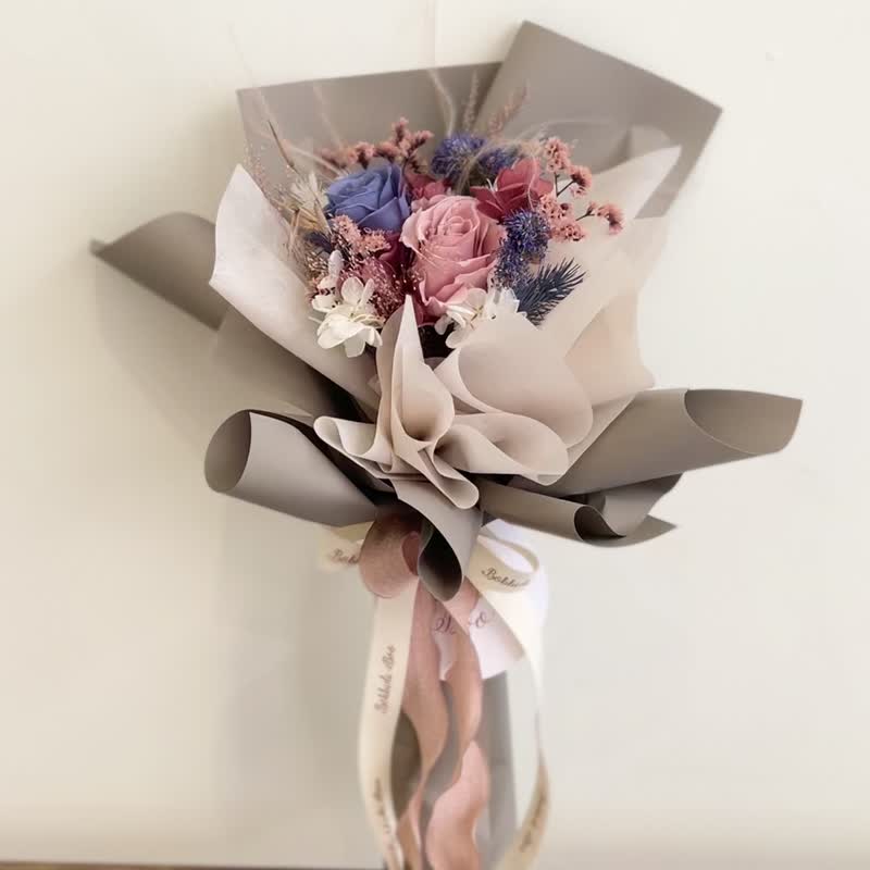 【永生玫瑰花花束】• 情人節/永生玫瑰花/永生玫瑰花花束/玫瑰花 - 乾燥花/永生花 - 植物．花 藍色