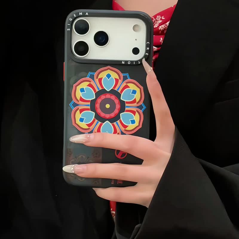 【隱藏式磁吸】Mazhe鋁合金按鍵全磨砂防摔防刮iPhone17p-17pm - 手機殼/手機套 - 塑膠 多色