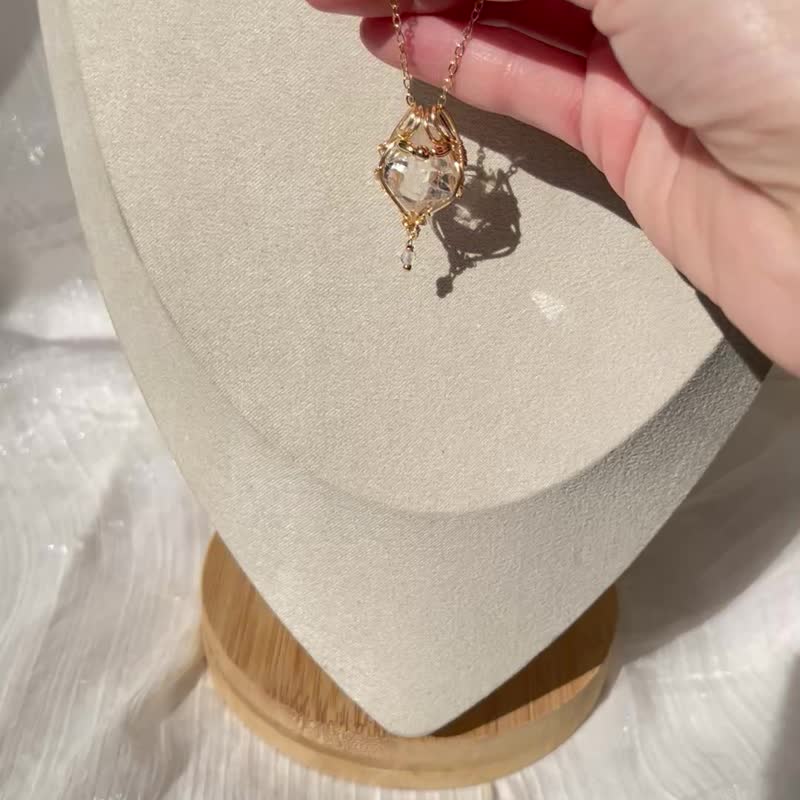 白水晶_項鍊_低調奢華_金屬編織飾品_礦石水晶_銅鍍金 - 項鍊 - 水晶 透明