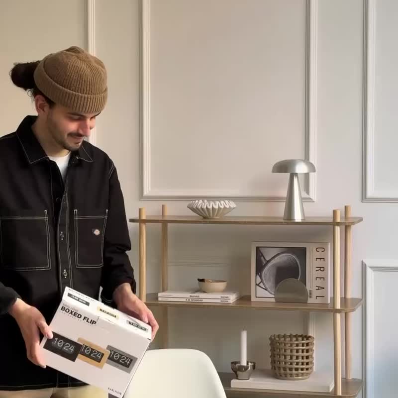 Karlsson, 座枱銀色翻頁鐘Table clock Boxed Flip brushed steel - 時鐘/鬧鐘 - 其他金屬 銀色