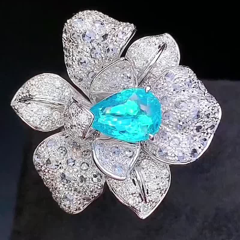 Paraiba ring pendant dual purpose 1.27 carat - แหวนทั่วไป - เครื่องเพชรพลอย 