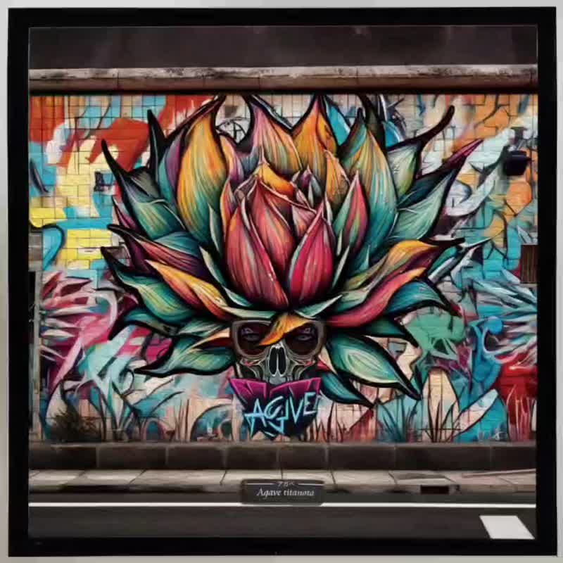 Agave digital print creation-street graffiti style (sold with frame) limited edition printing - โปสเตอร์ - ผ้าฝ้าย/ผ้าลินิน 