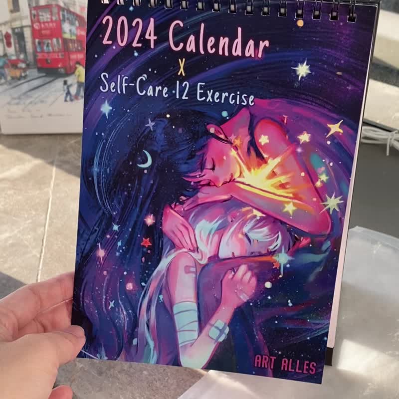 2024 Self-Care Practice Calendar - ปฏิทิน - กระดาษ สีม่วง