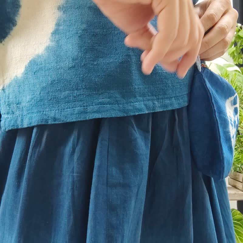 Suvi - Light Cotton Indigo Tie Dye Skirt - Skirts - Cotton & Hemp Blue