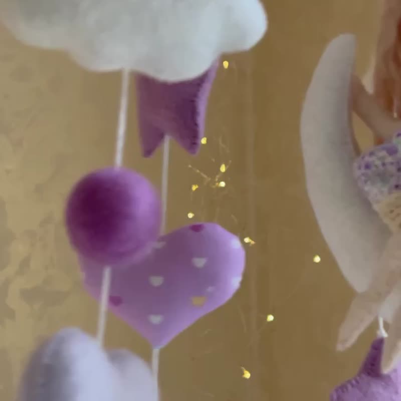 女嬰移動音樂移動嬰兒床嬰兒送禮會禮物兒童房移動女孩嬰兒床 - 嬰兒手鍊/飾品 - 其他材質 紫色