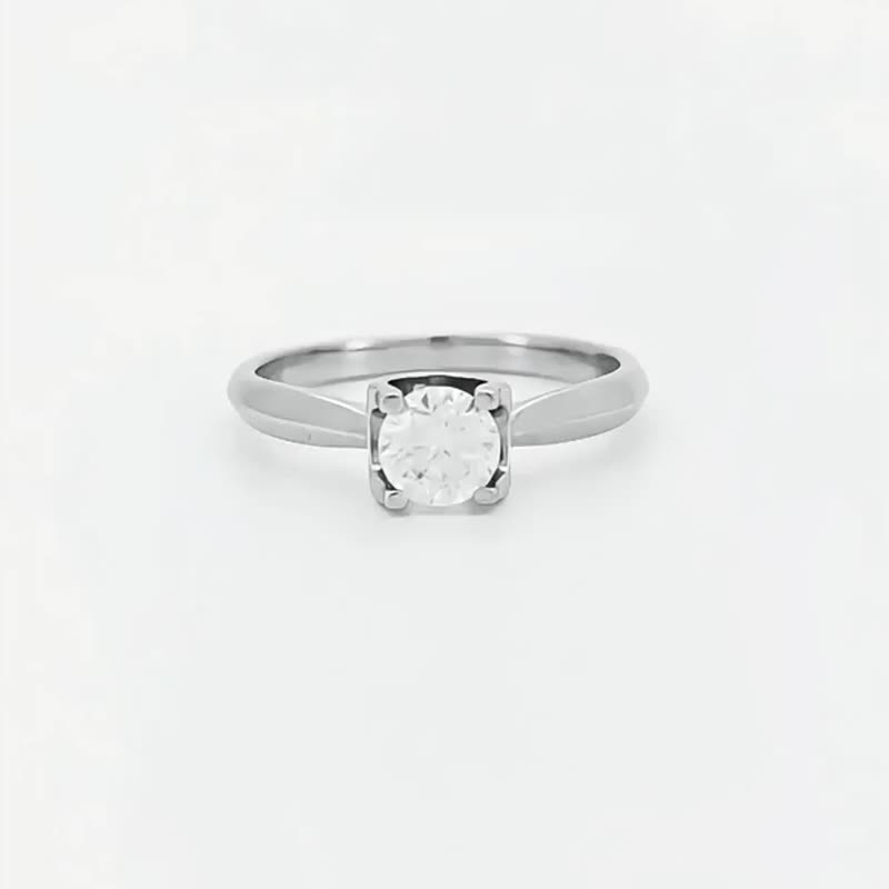 莫桑石 莫桑鑽 0.5-2克拉牛頭麗緻女鑽戒 台北門市 客製化訂製 - 戒指 - 其他材質 