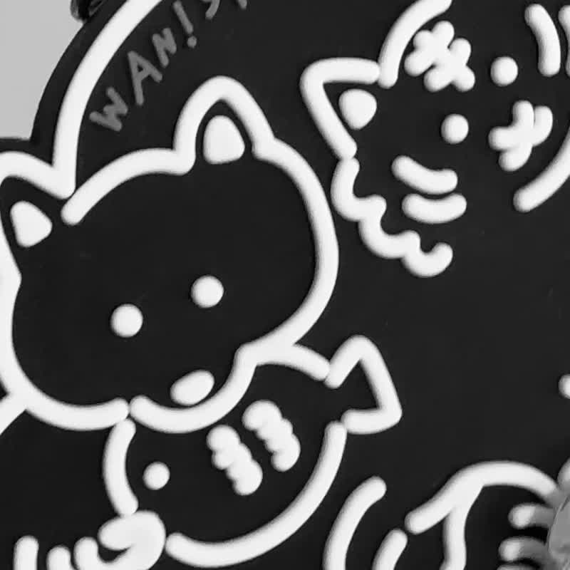 【蓄光】オリジナルイラスト 【ラバーキーチェーン】 - 鑰匙圈/鑰匙包 - 乳膠 黑色