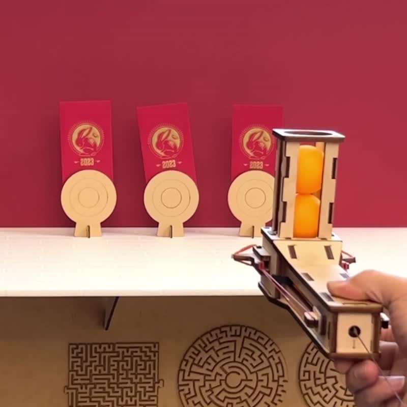 [DIY Handmade Gift] Ping Pong Cracker - Suitable for 7 years old and up. Customized gift with teaching video tools. - Wood, Bamboo & Paper - Wood Brown