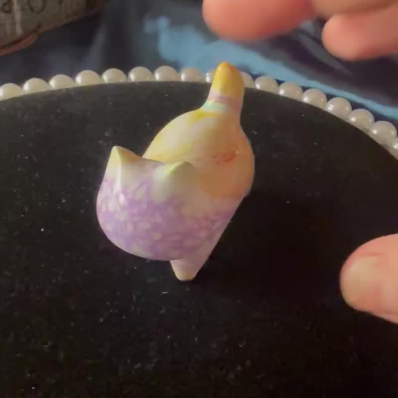 紫金斑斕。大漆貓貓。非遺文化 - 裝飾/擺設  - 其他材質 