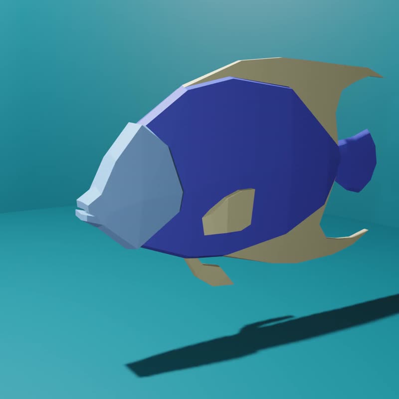 Fish  in lowpoly style, 3D model, Paper craft - 其他數位設計 - 其他材質 