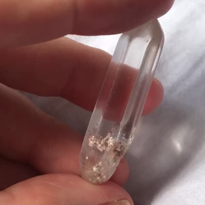 少女系列 白幽靈 粉幽靈 水晶 隨型小能量柱 手把玩 天然原石 - 擺飾/家飾品 - 水晶 粉紅色