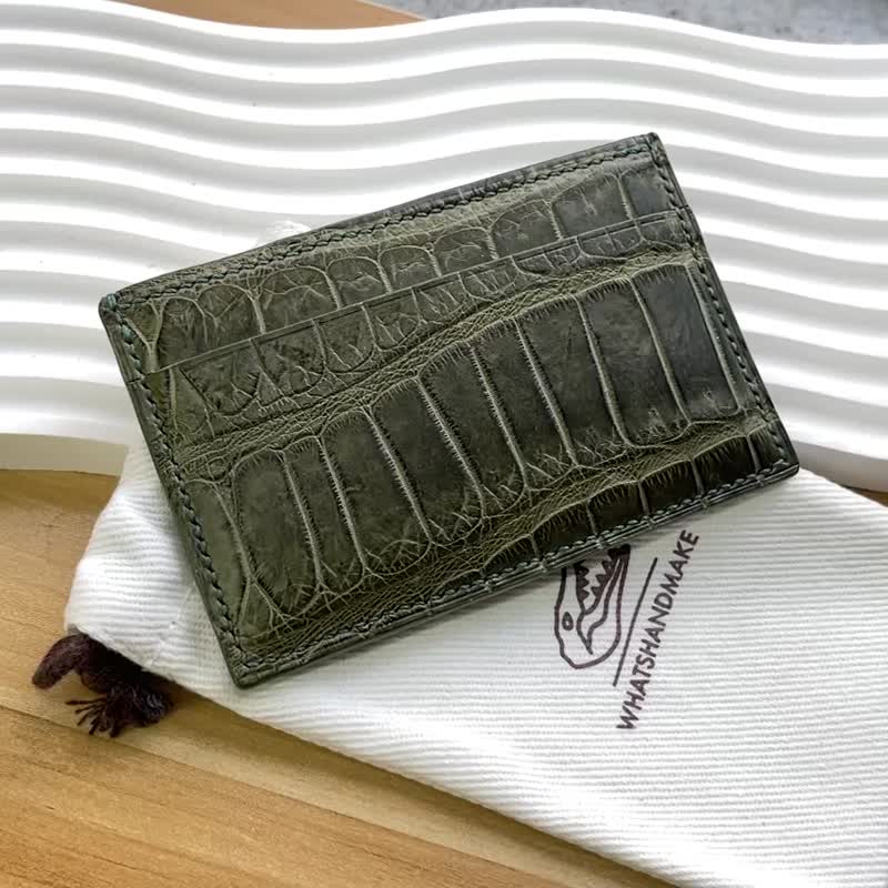 Handmade top crocodile leather card holder - ID & Badge Holders - Genuine Leather Multicolor