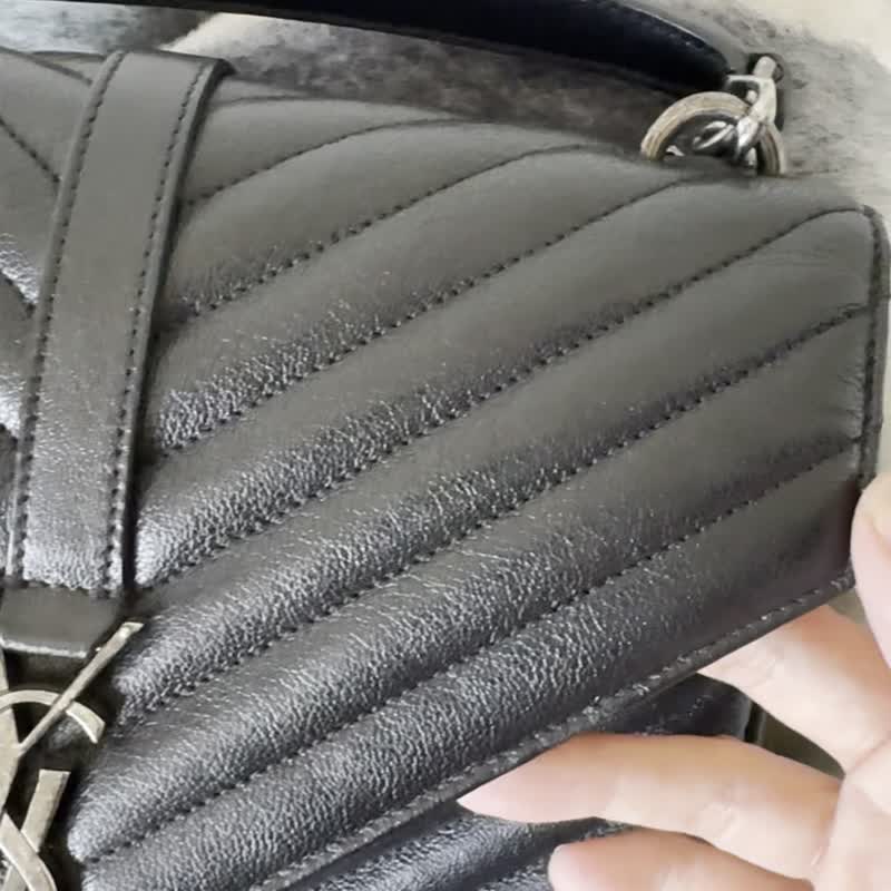 老又好古董珠寶 YSL SAINT LAURENT黑色學院包肩背 側包 斜背 - 手提包/手提袋 - 其他金屬 黑色