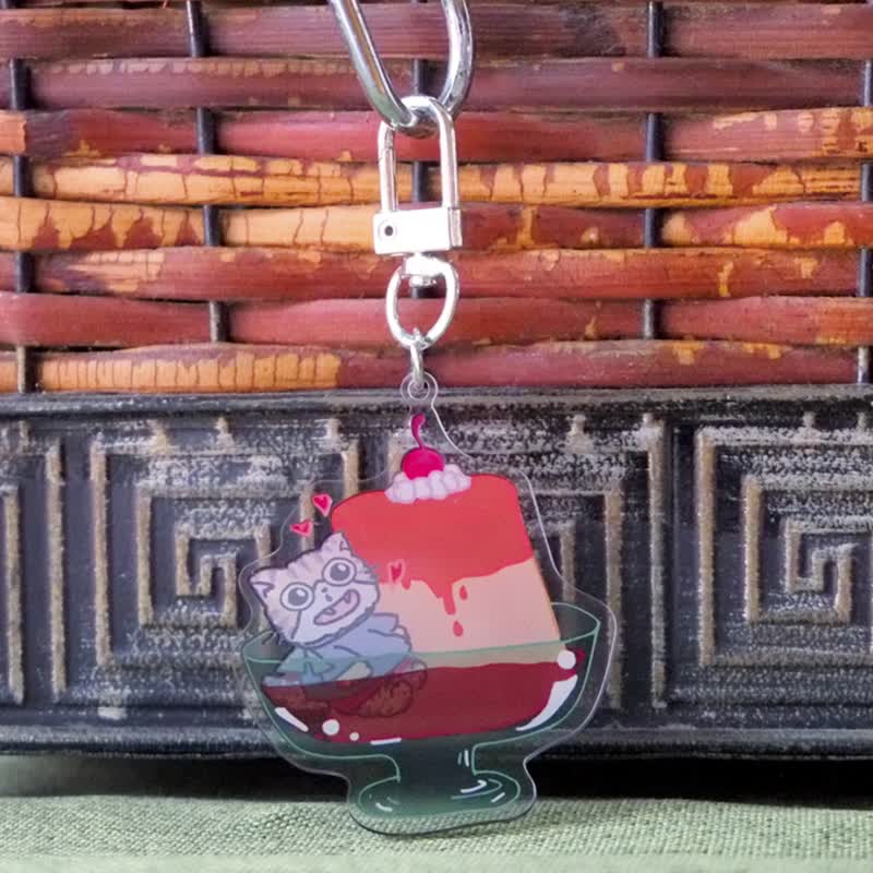 Acrylic Pendant/Keychain_PUDDING - Keychains - Acrylic Green