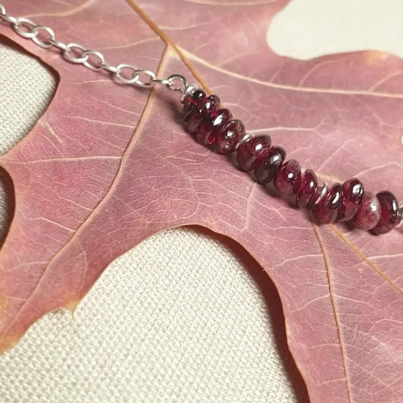 Garnet Bracelet, 925 Silver, Aries, Scorpio, Leo, Capricorn Crystal Gift - 手鍊/手環 - 寶石 紅色