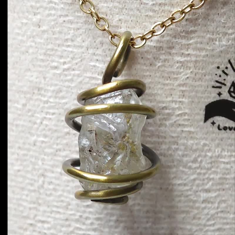 油膽骸骨原礦黃銅吊墜 手工設計項鍊 - 項鍊 - 銅/黃銅 黃色