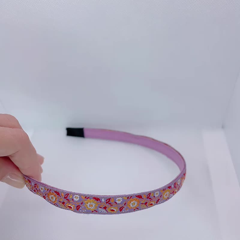 手工塑形減壓髮箍織帶-晶花 - 髮箍/髮帶 - 繡線 