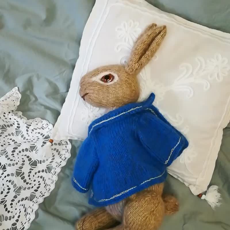 Knitted Peter Rabbit - 寶寶/兒童玩具/玩偶 - 羊毛 藍色