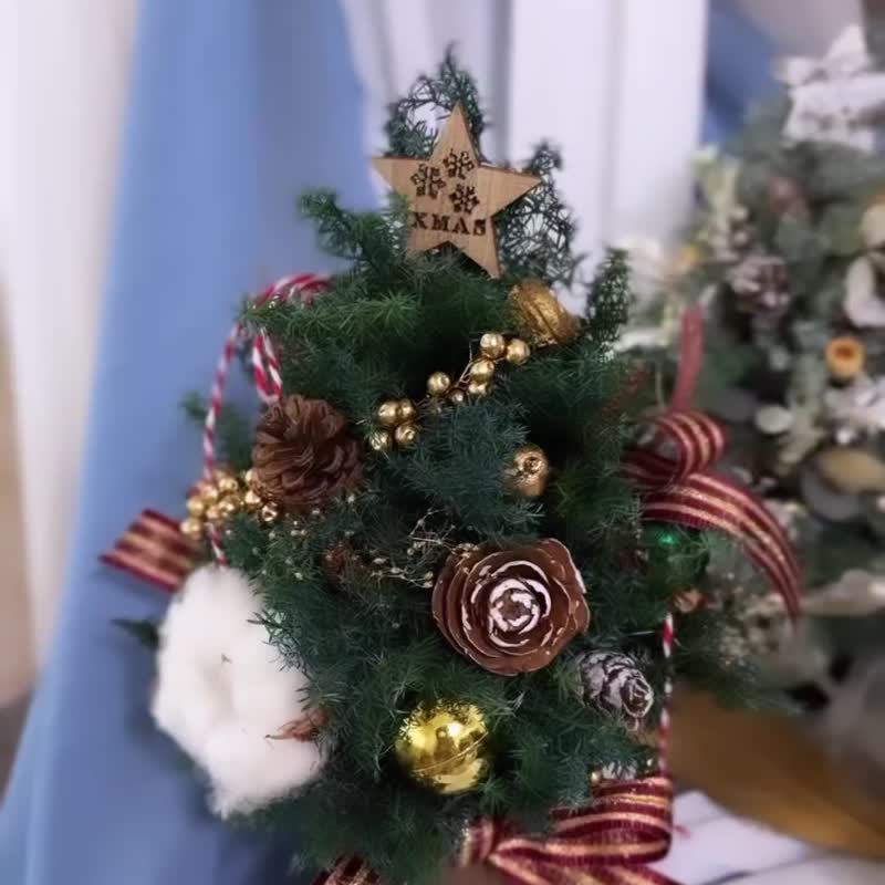 【聖誕限定】冬季的祝福-緞帶松果聖誕樹 Christmas Tree - 植栽/花藝 - 植物．花 