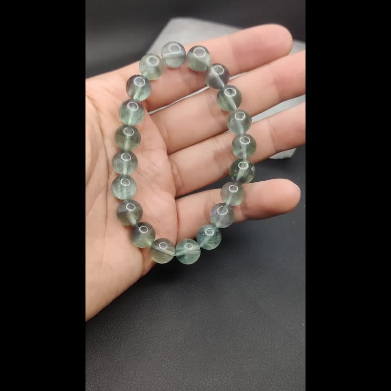 [Customized Products] Feather Mint Green Blue Fluorite Bracelet Natural Crystal Crystal 8-13mm - สร้อยข้อมือ - คริสตัล 