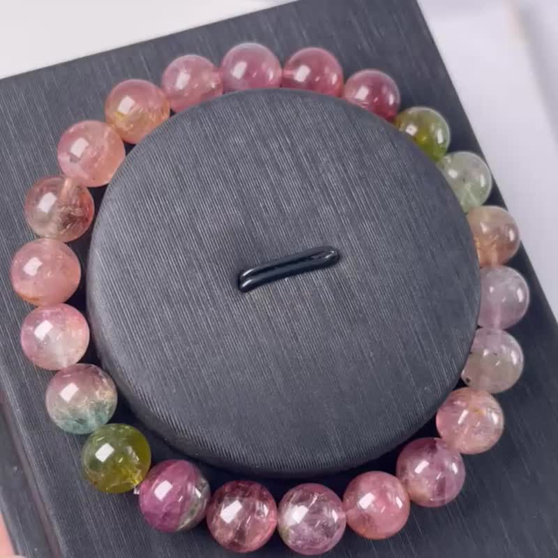 Fairy transparent watermelon tourmaline - Bracelets - Gemstone Multicolor
