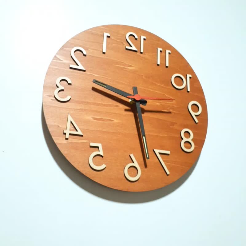 Simple handmade wooden creative clock - digital circle_counter clock - Clocks - Wood Brown