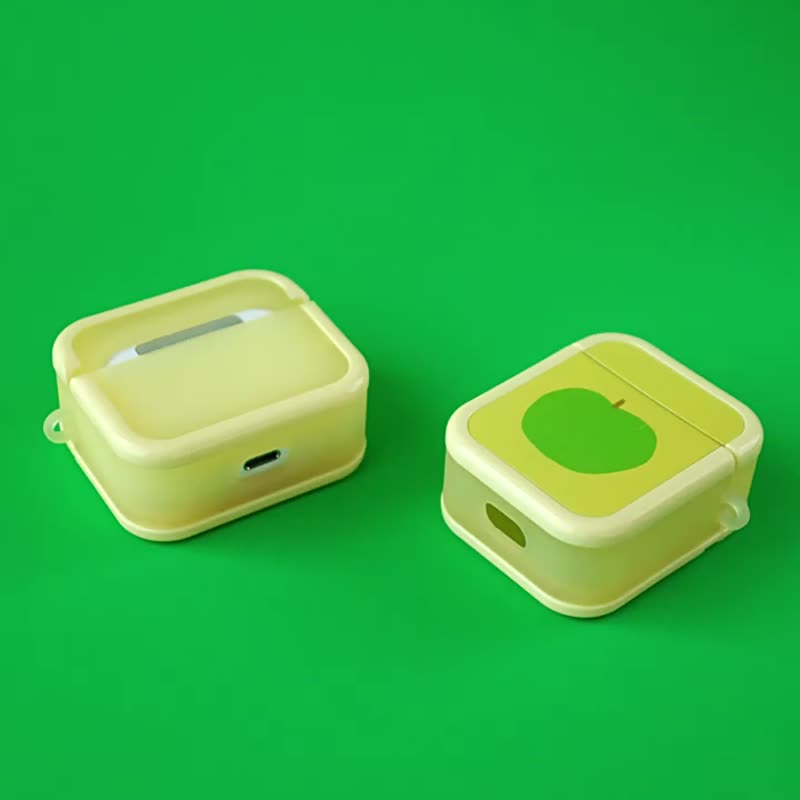 Summer Green Apple AirPods Case - Headphones & Earbuds Storage - Plastic Green