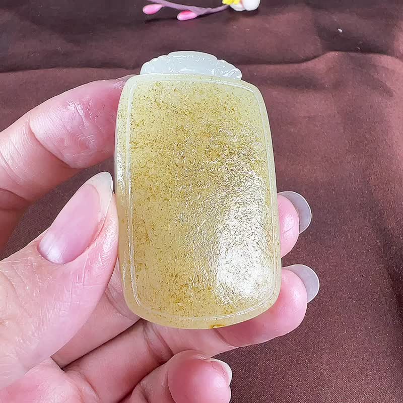 秒殺價 天然新疆和田玉羊脂玉籽料無事牌平安牌吊墜 - 吊飾/掛飾 - 玉石 