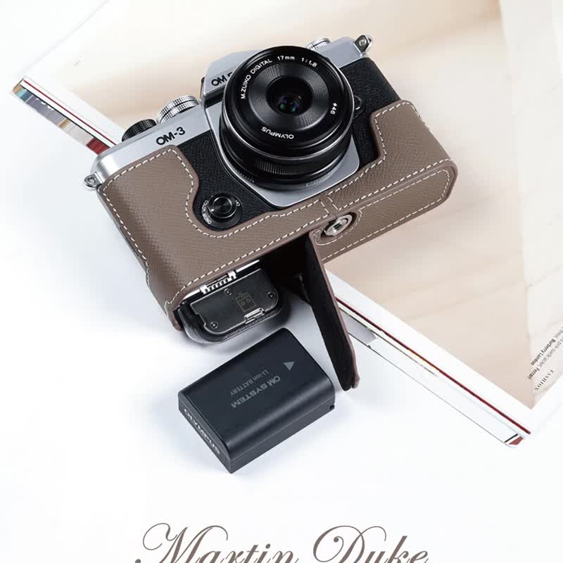 手掌紋皮革相機底座 for Olympus OM SYSTEM OM-3 OM3 - 相機/拍立得/底片相機 - 真皮 多色