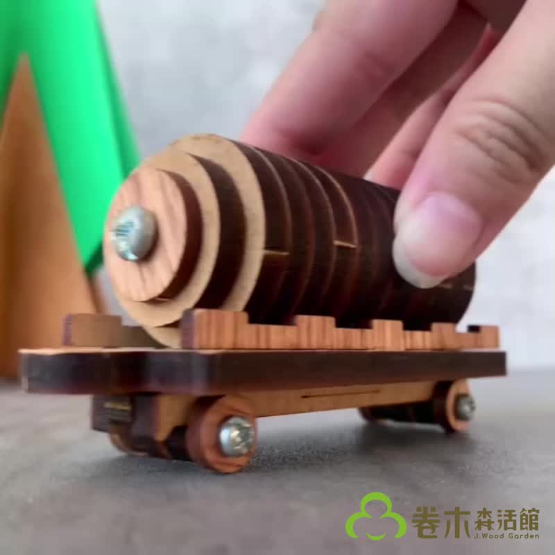 【手作りDIY】木製小型電車組立車両モデルおもちゃの車の木の質感 - 木工/竹細工/ペーパークラフト - 木製 ブラウン